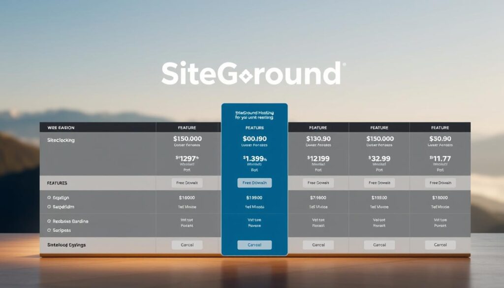 SiteGround hosting plan pricing comparison