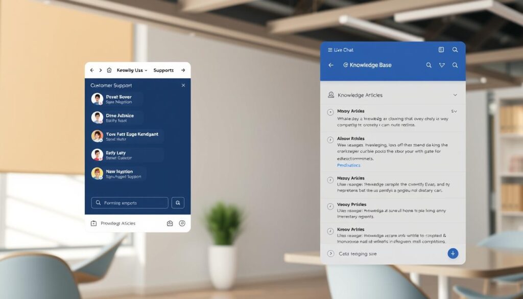 customer support live chat and knowledge base
